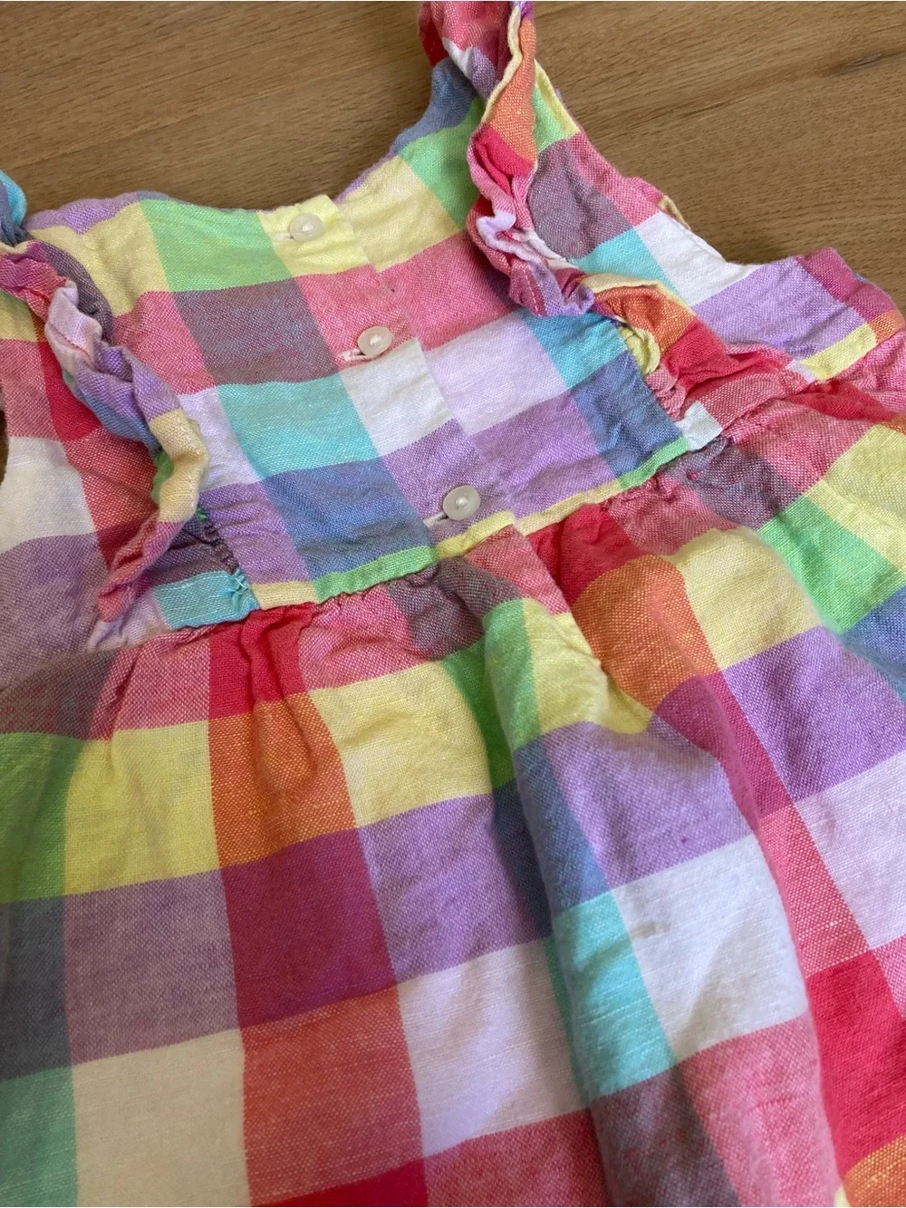 Baby GAP Colorful Gingham Linen Dress